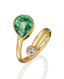 Turmalinring mit Brillant in 18kt Gelbgold  